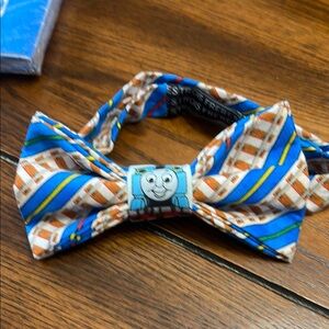 Blue Train Pattern Bow Tie